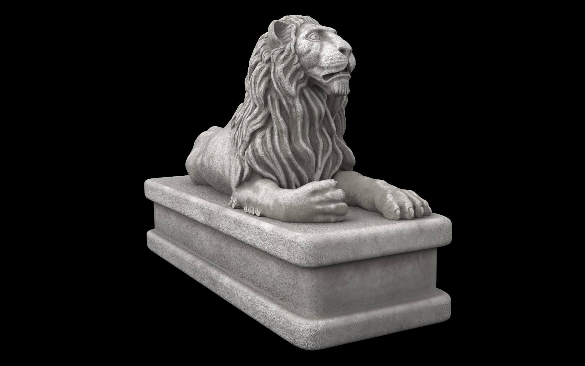 Lion Statue Bundle 5 Materials 3D Model by Marianna3D