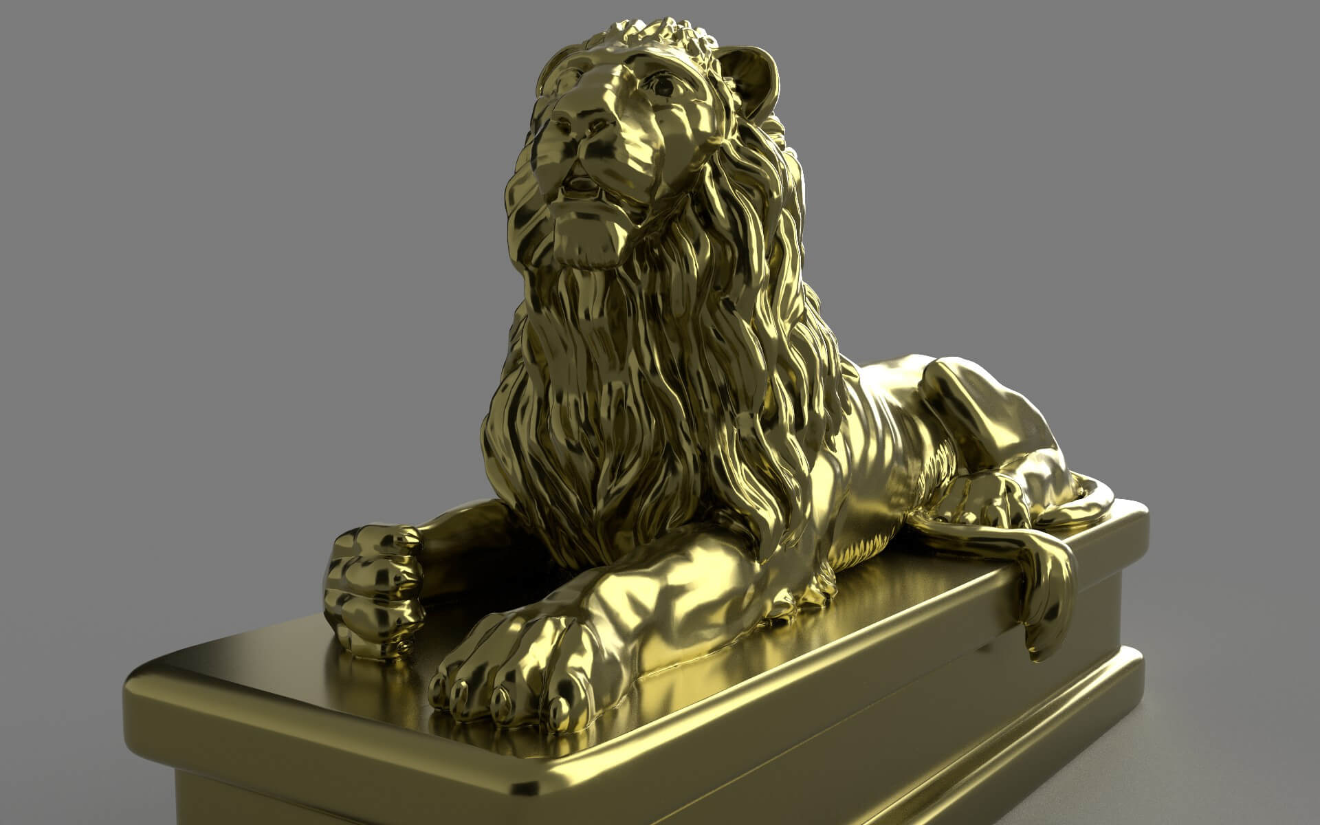Lion Statuette Print Ready 3D Model by Marianna3D