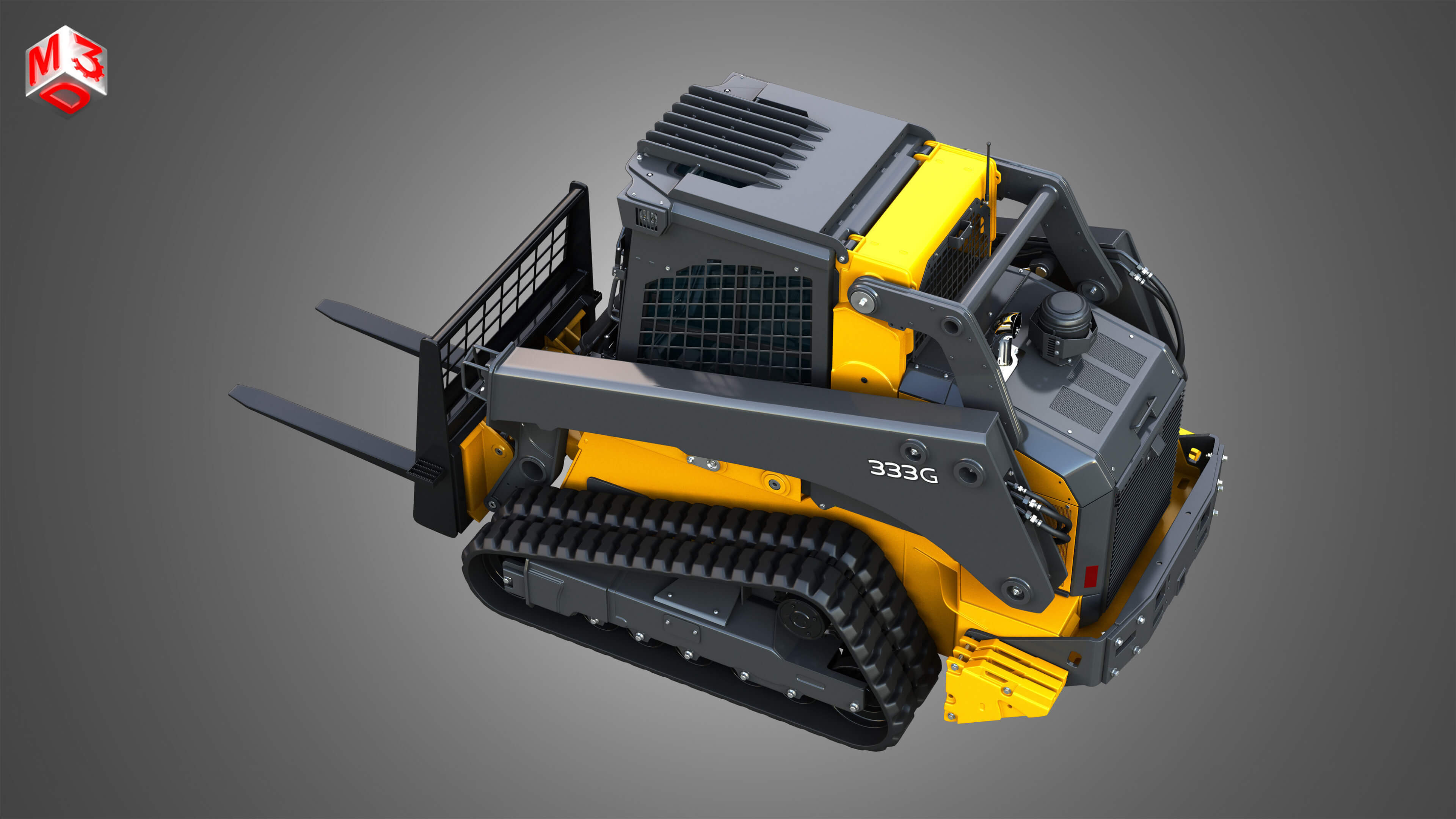 333G Compact Track Loader - Pallet Fork 3D Model by Markos3d