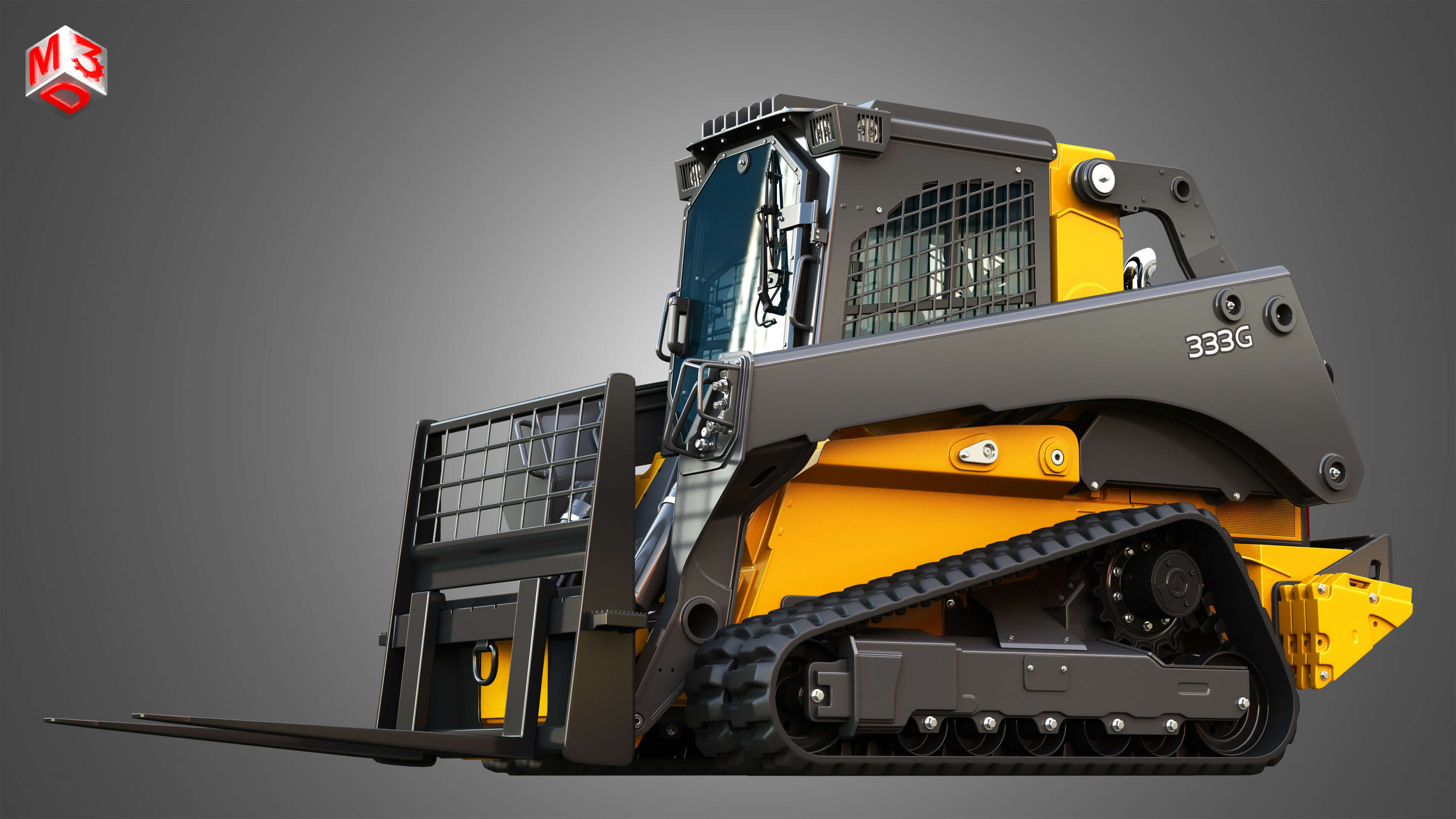 333G Compact Track Loader - Pallet Fork 3D Model by Markos3d