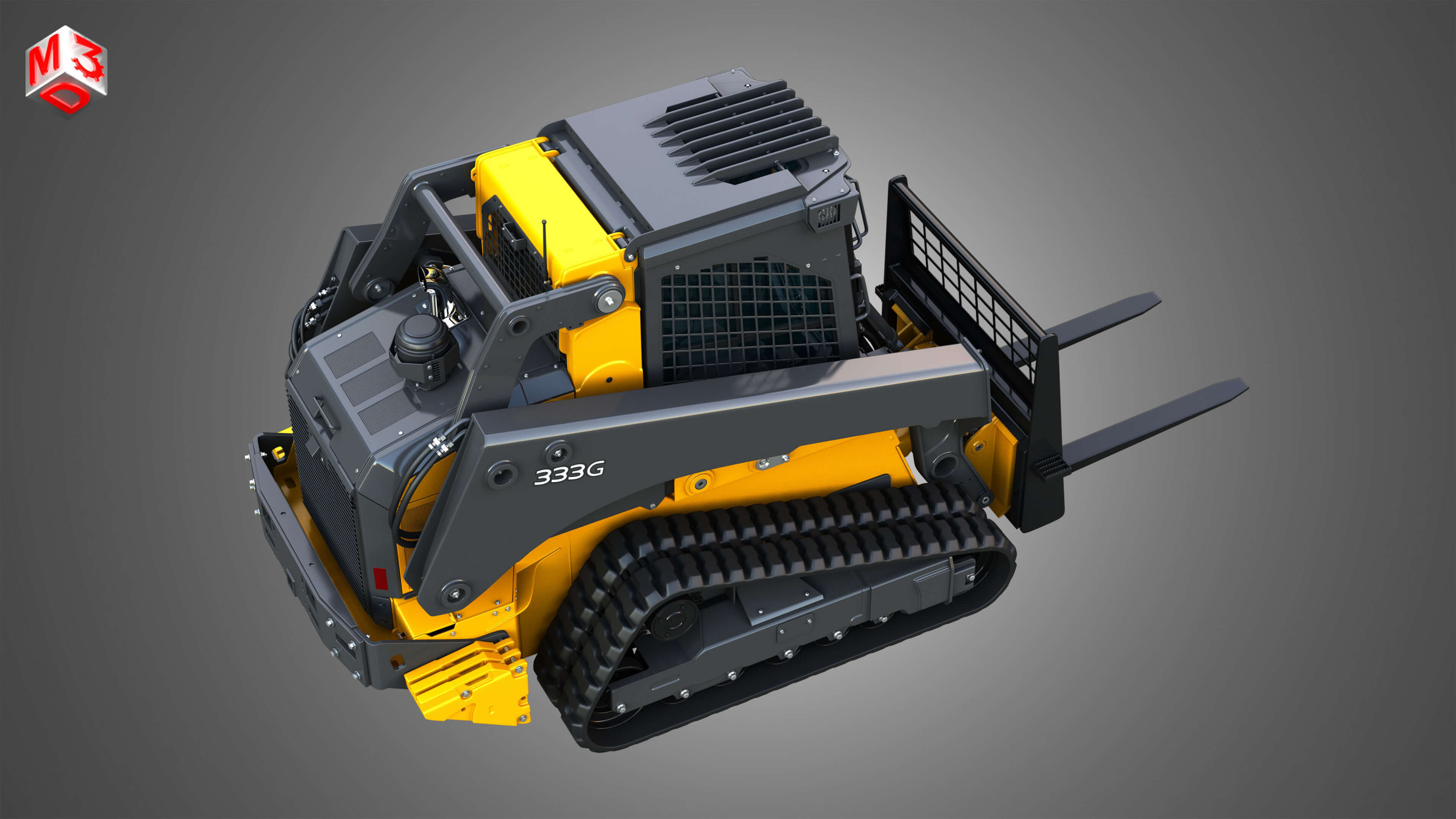 333G Compact Track Loader - Pallet Fork 3D Model by Markos3d