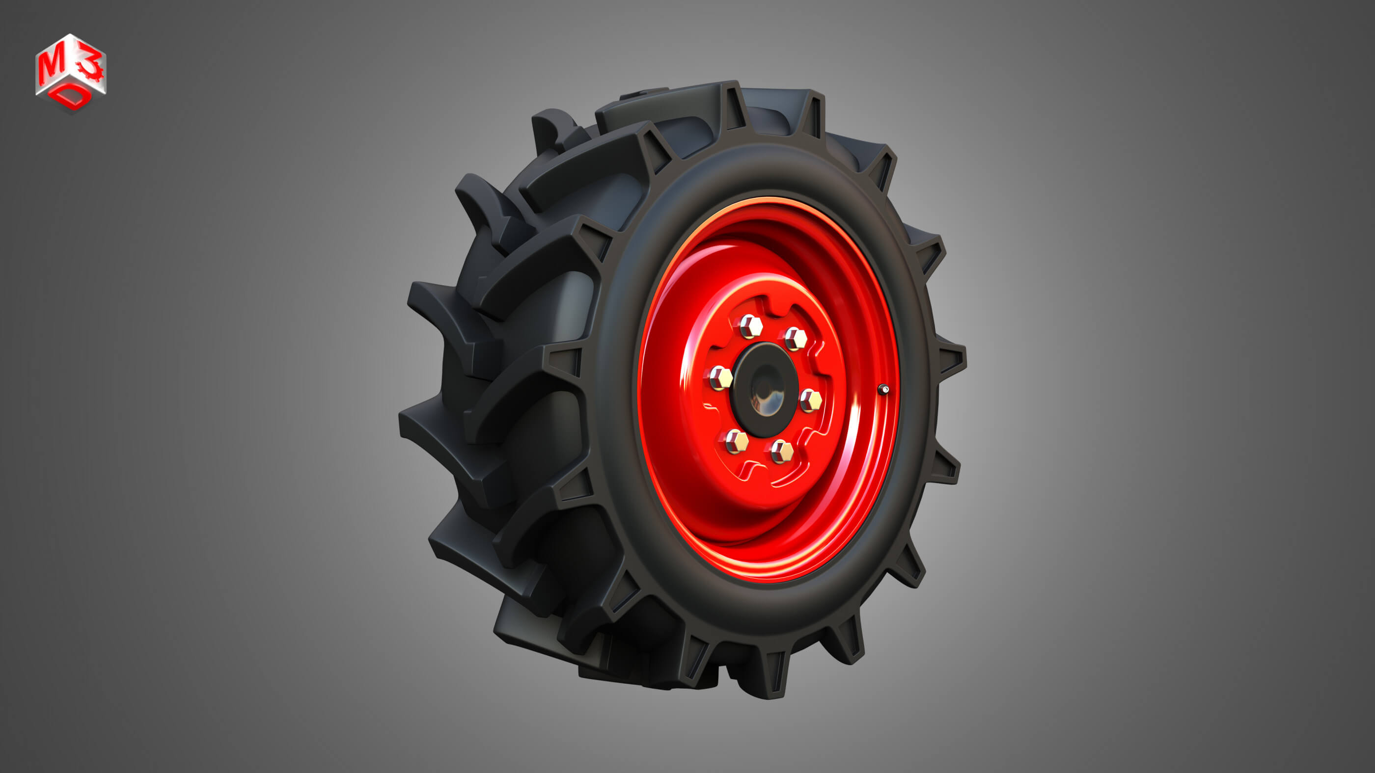 745Di Xp Plus Tractor Wheels and Tires Prepared for 3D Print by Markos3d