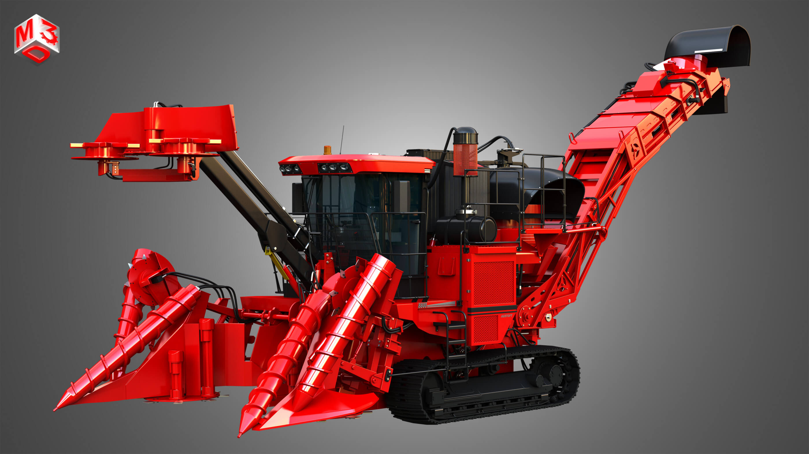 Austoft 8000 Sugercane Harvester - 3D Model by Markos3d