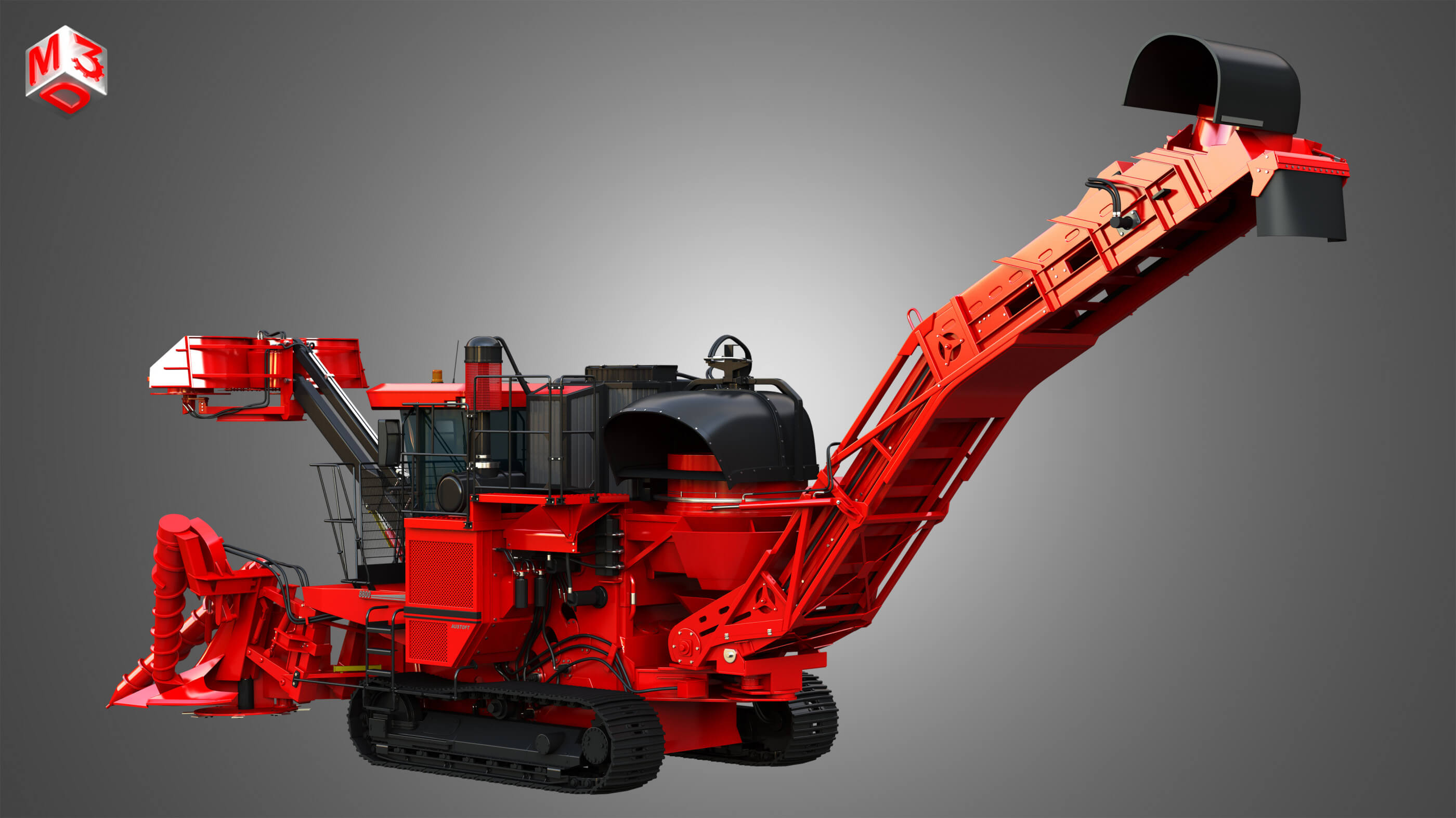 Austoft 8000 Sugercane Harvester - 3D Model by Markos3d