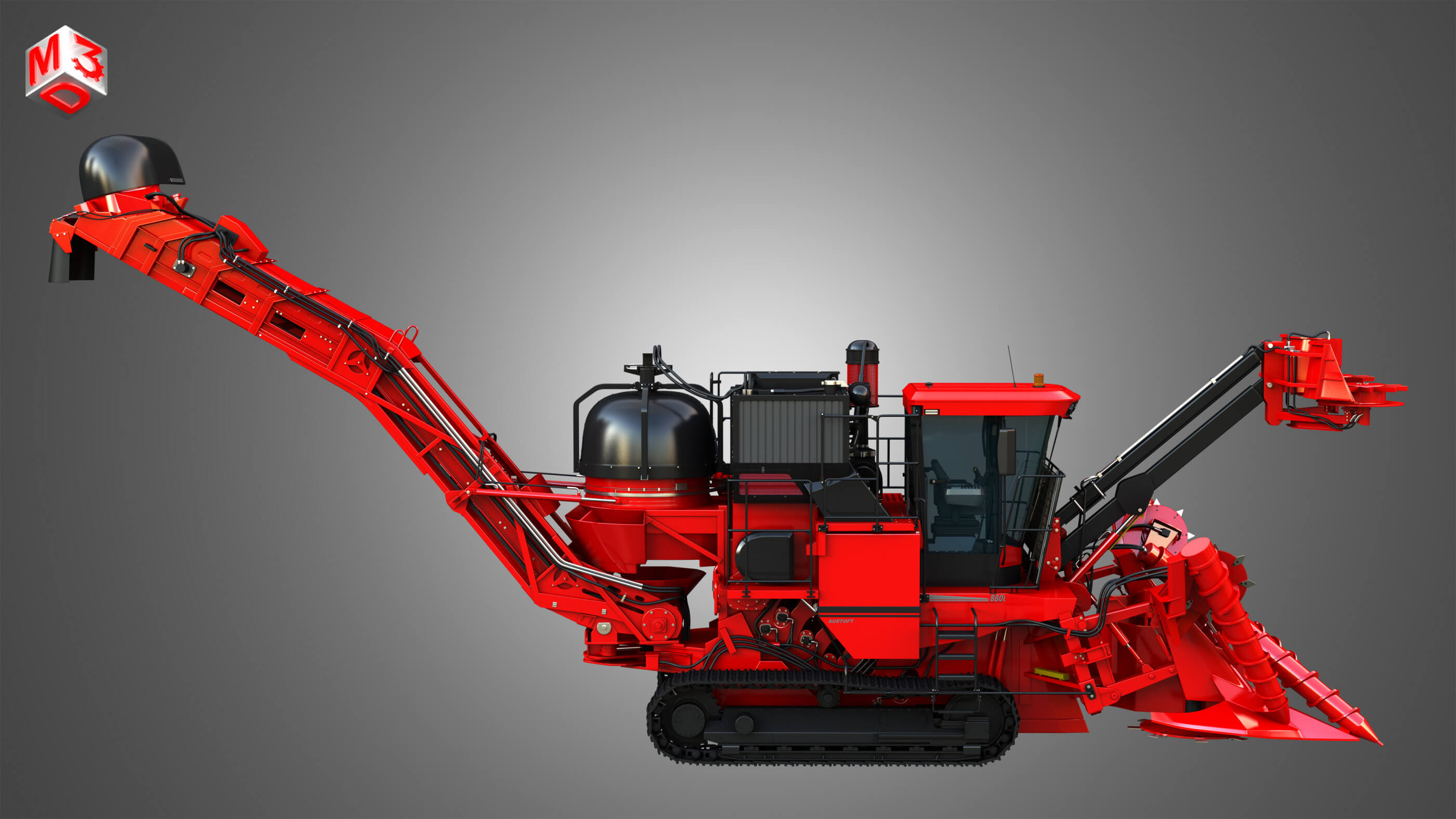 Austoft 8000 Sugercane Harvester - 3D Model by Markos3d
