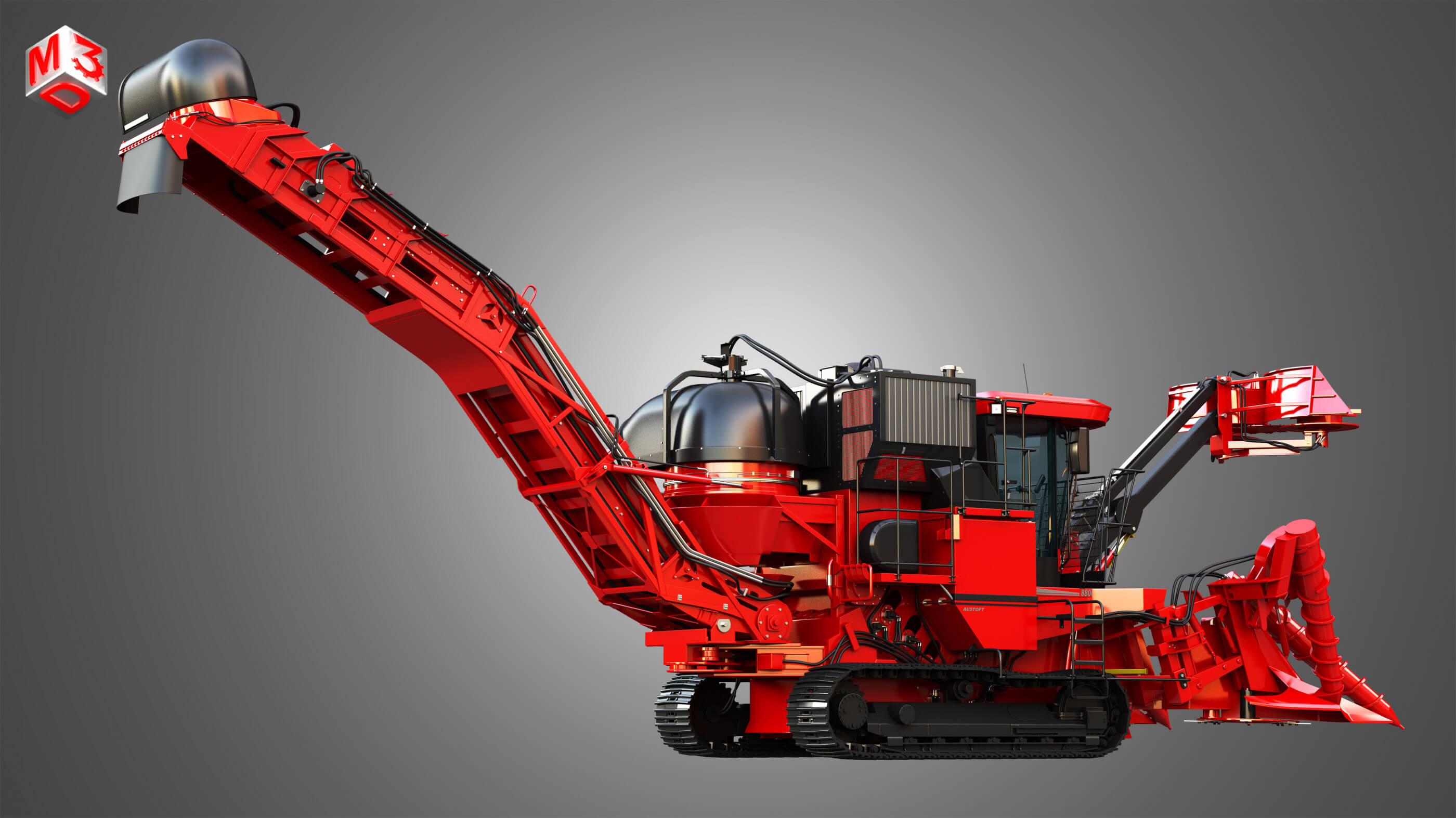 Austoft 8000 Sugercane Harvester - 3D Model by Markos3d