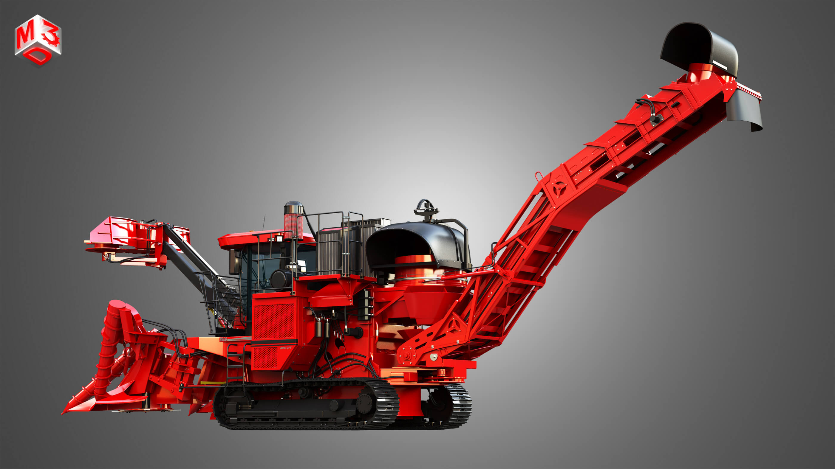 Austoft 8000 Sugercane Harvester - 3D Model by Markos3d