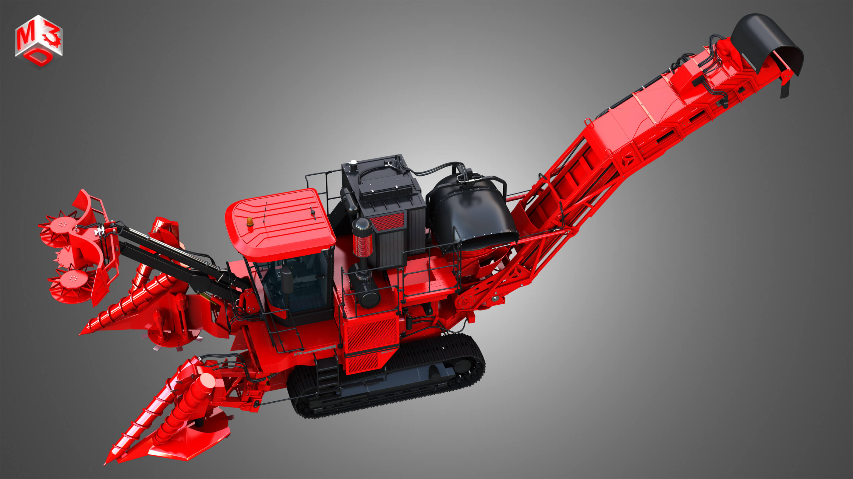 Austoft 8000 Sugercane Harvester - 3D Model by Markos3d