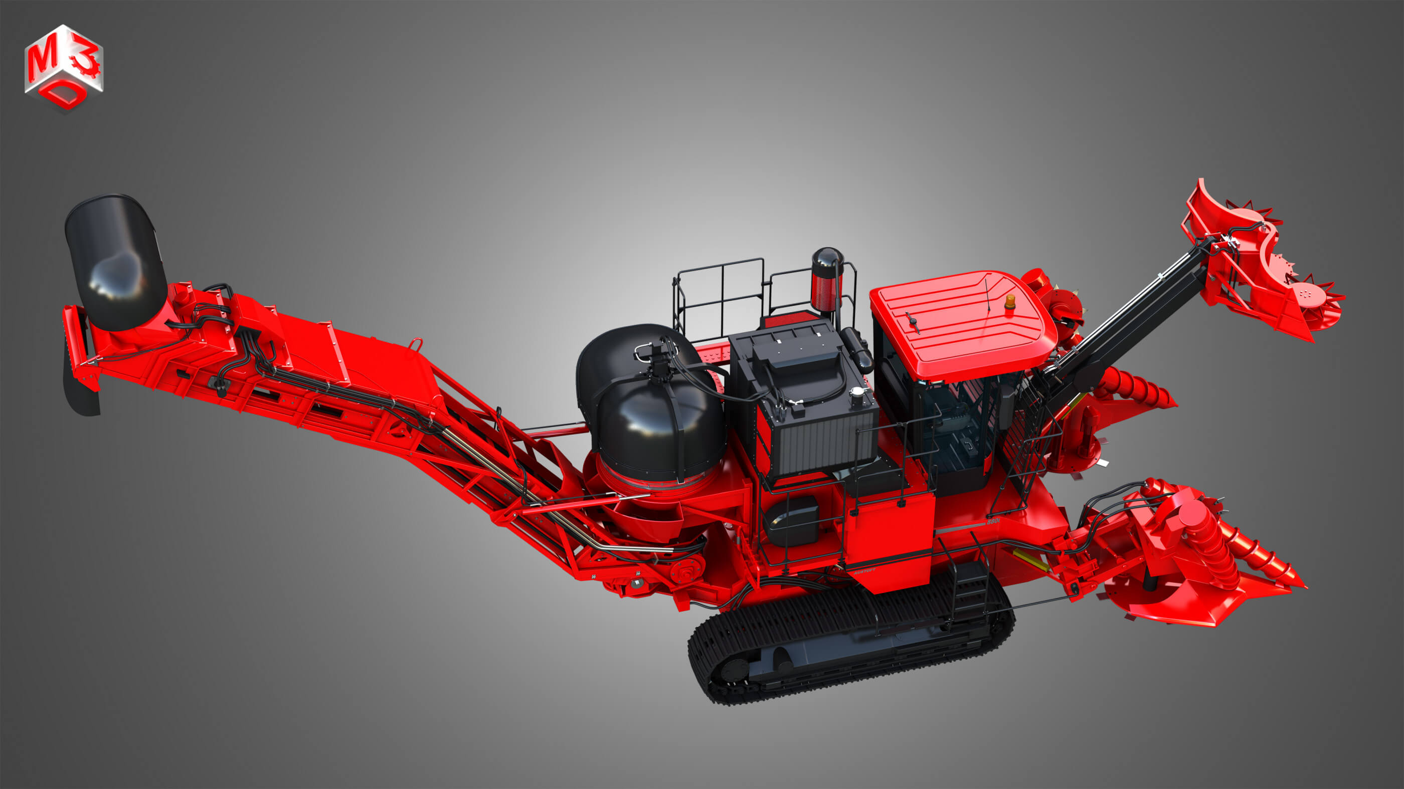 Austoft 8000 Sugercane Harvester - 3D Model by Markos3d