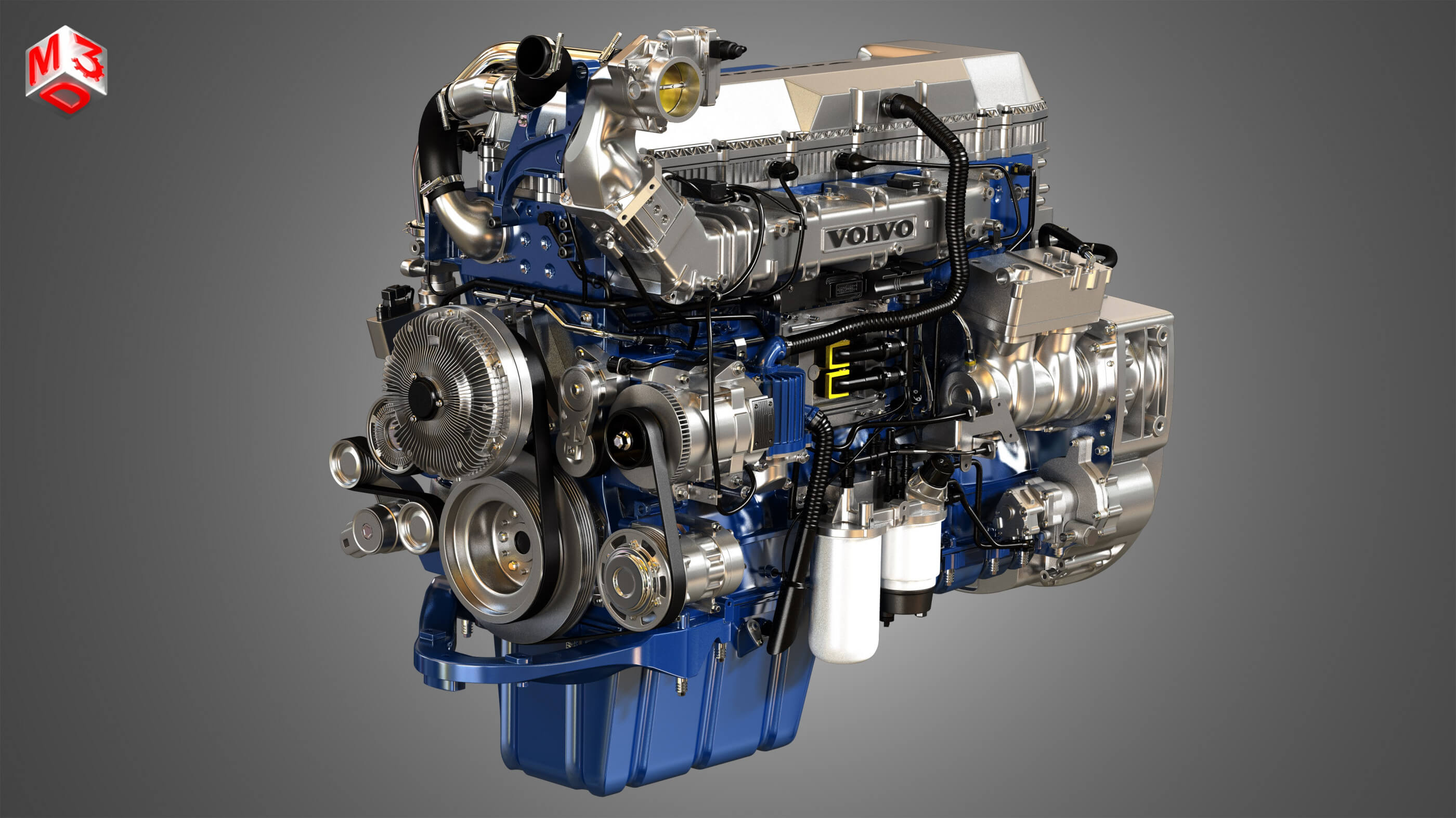 D13 Heavy Duty Truck Engine - 6 Cylinder Diesel Engine 3D Model by Markos3d