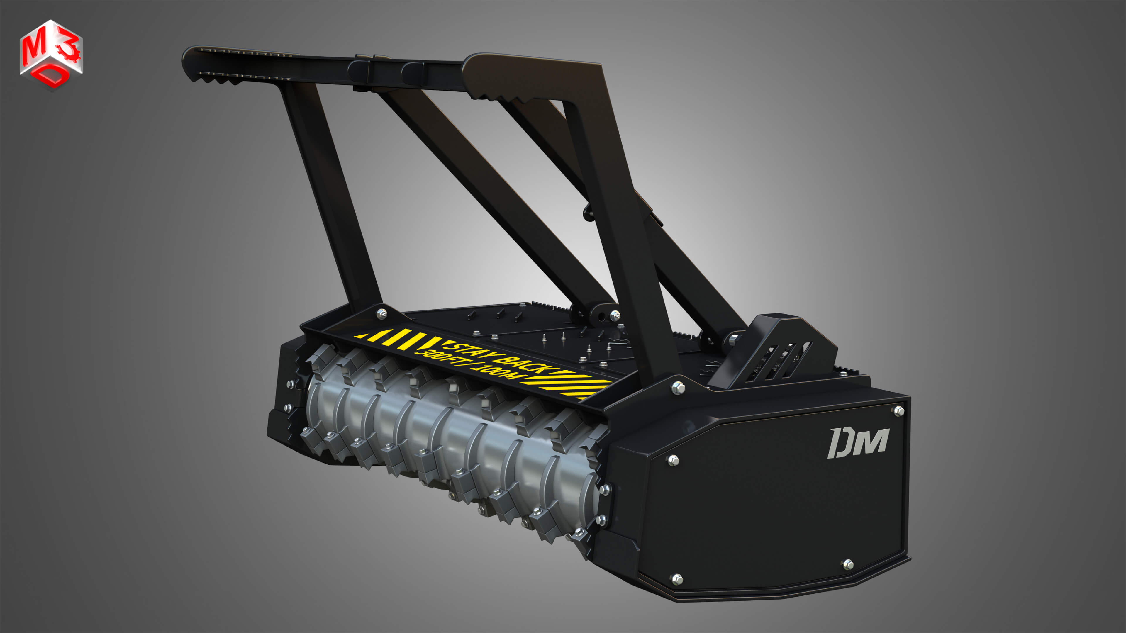 Drum Mulcher Compact Track Skid Steer Loader Attachment 3D Model by Markos3d