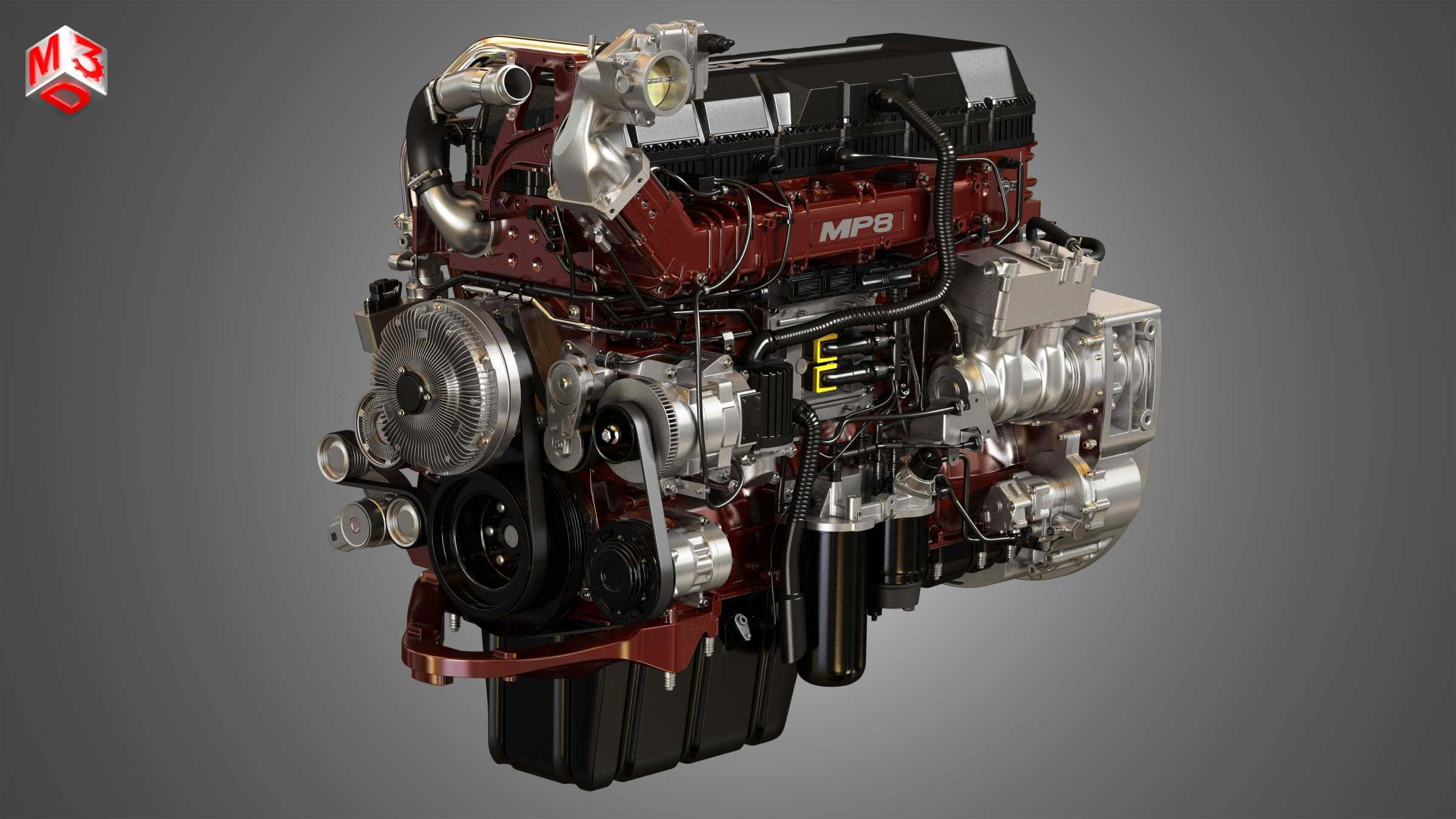 Mack MP8 Engine 3D Model by Markos3d