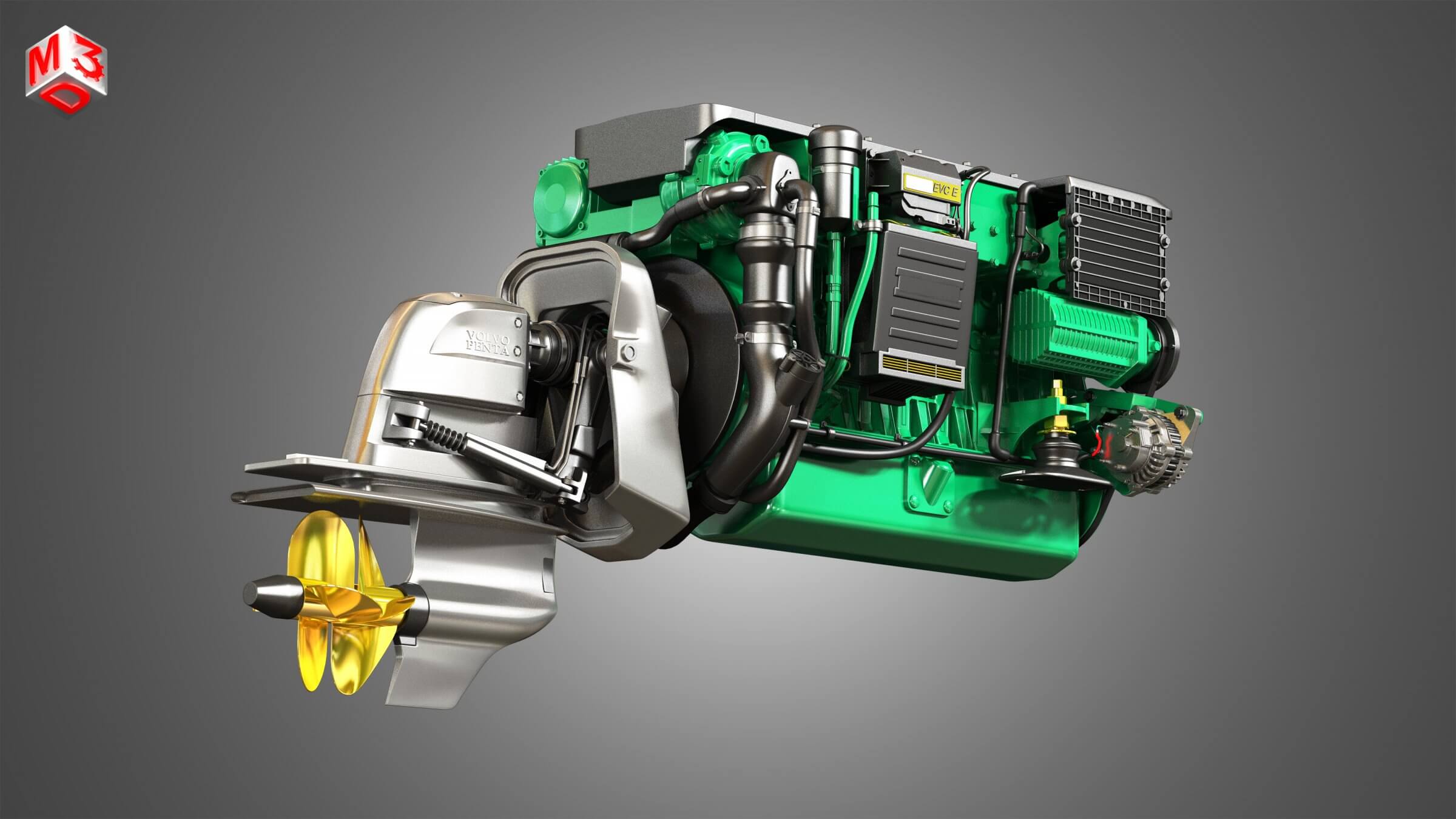 Penta D6 400 Engine 3D Model