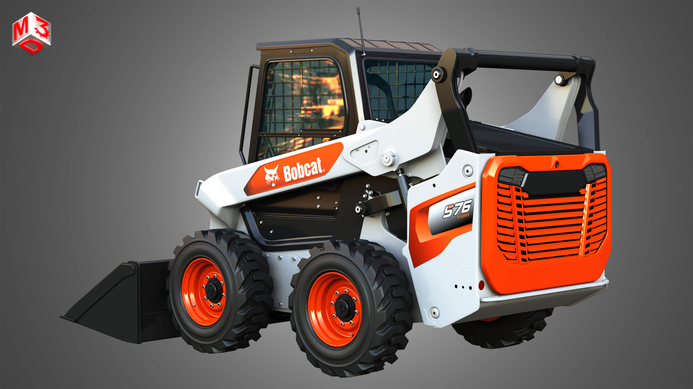 Modellino Bobcat S76 Skid-Steer Loader &ndash; Norscot Scala 1:25, Pressofuso, Bianco, Limited Edition