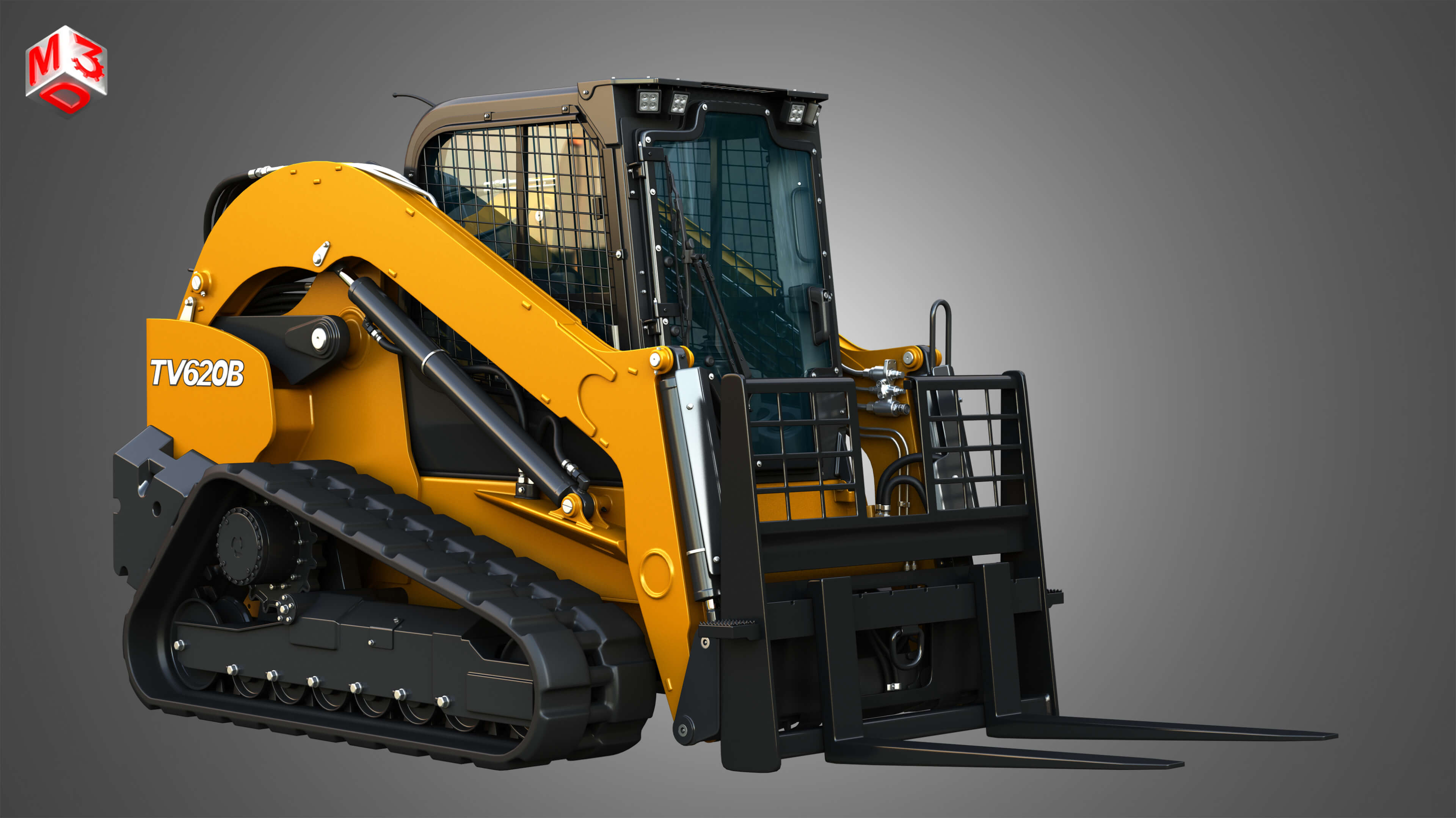 Tv620B Compact Track Loader - Pallet Fork 3D Model by Markos3d