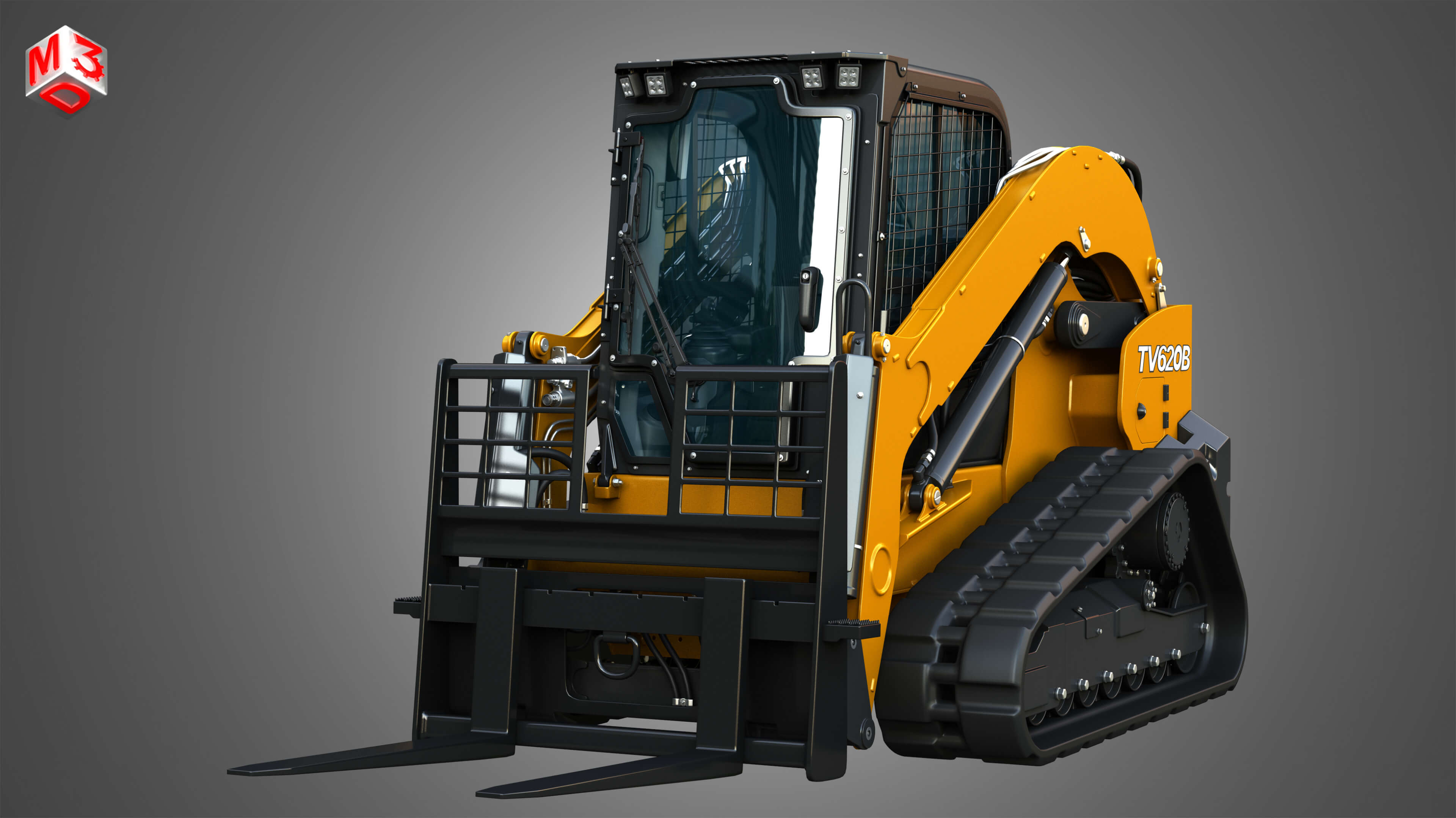 Tv620B Compact Track Loader - Pallet Fork 3D Model by Markos3d