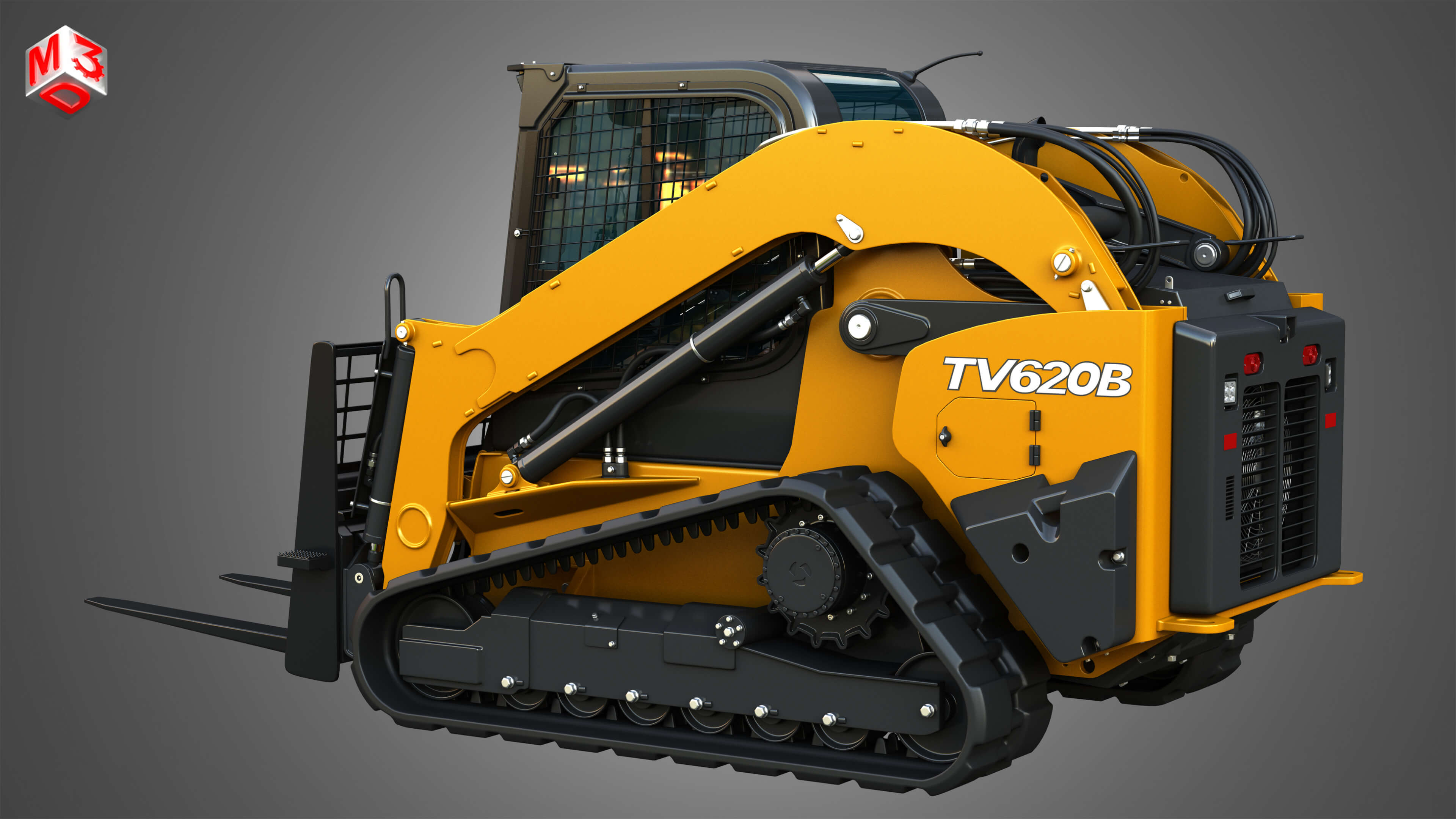 Tv620B Compact Track Loader - Pallet Fork 3D Model by Markos3d