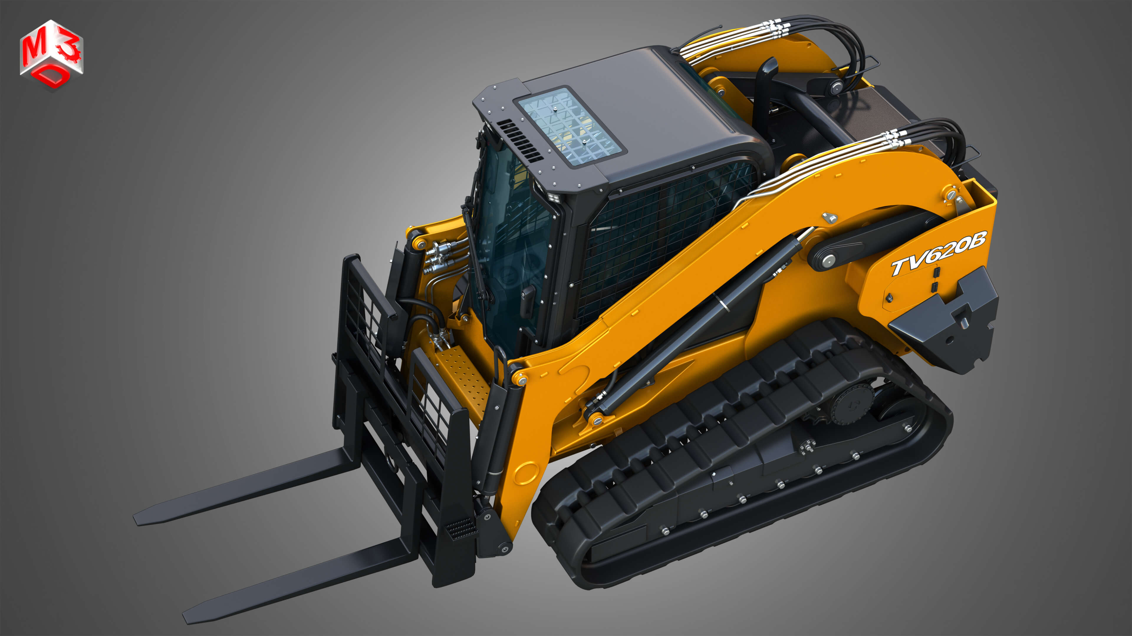 Tv620B Compact Track Loader - Pallet Fork 3D Model by Markos3d