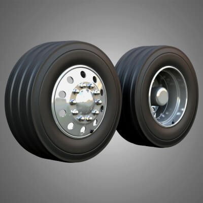 Twin Truck Wheels and Tires TWT3 by Markos3d