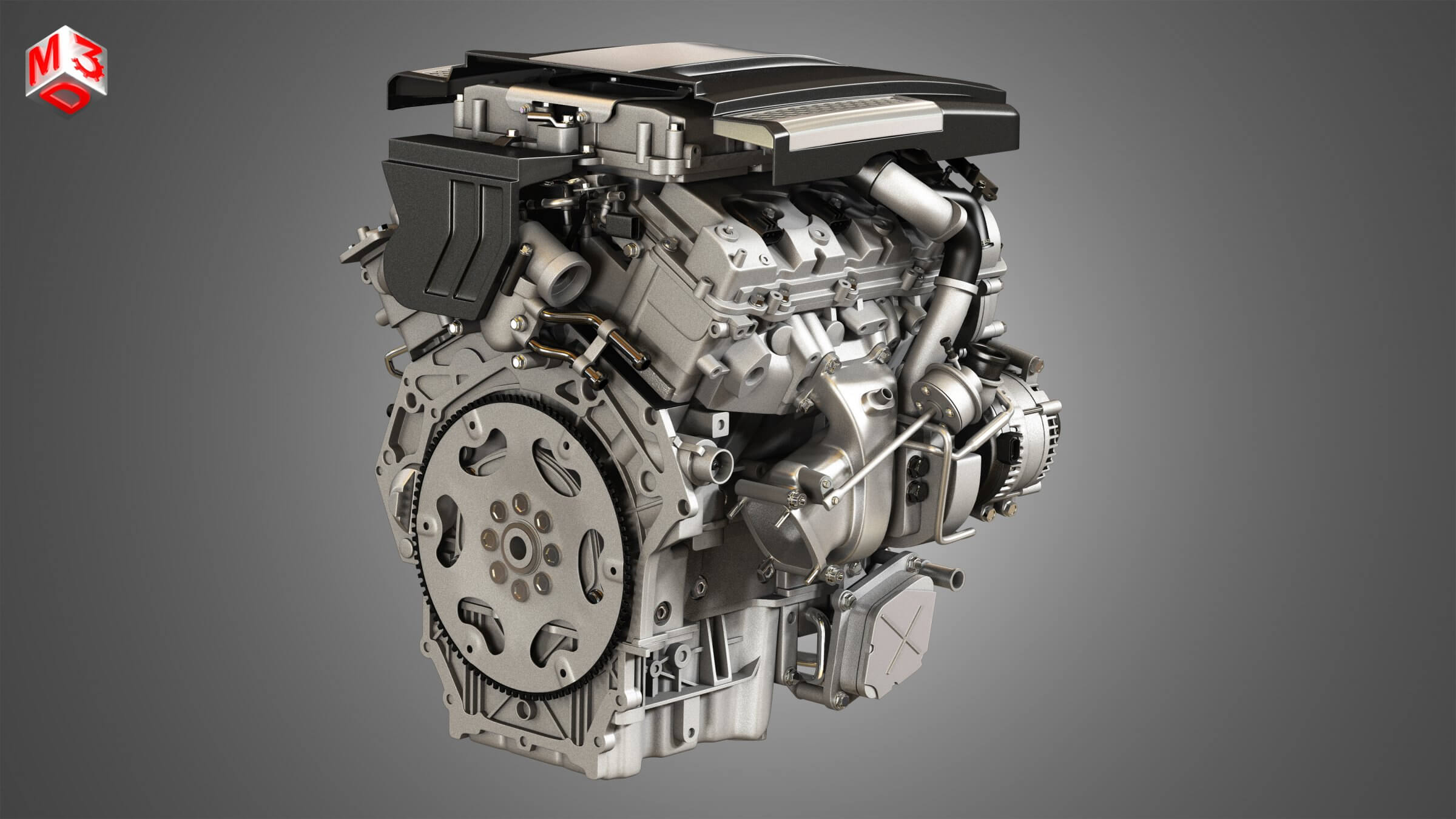 Twin Turbo - V6 Engine 3D Model by Markos3d