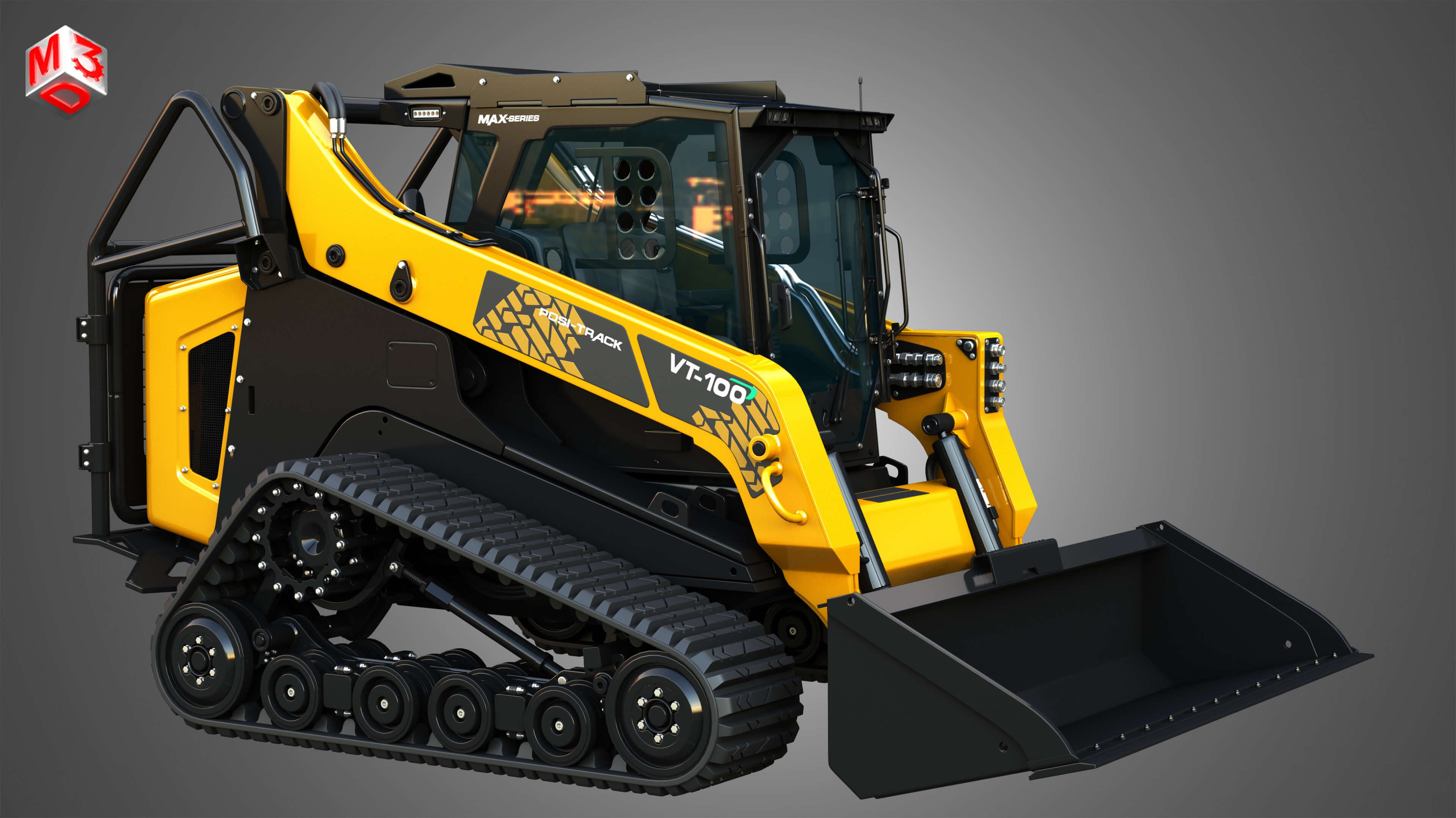VT-100 Compact Track Loader With Forestry Package - Bucket 3D Model by ...