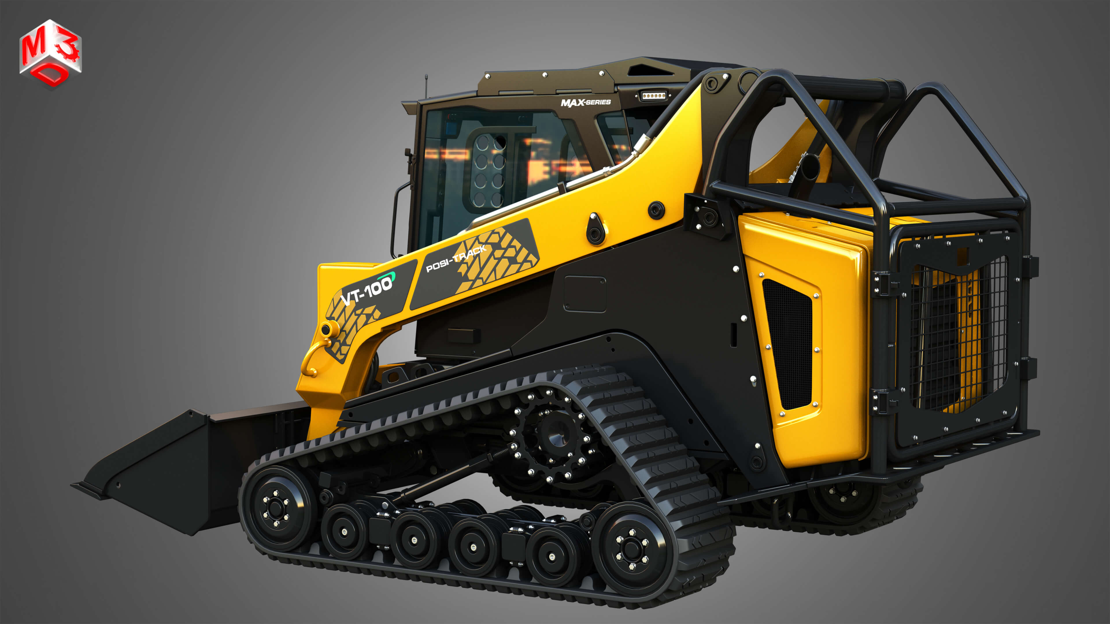 VT-100 Compact Track Loader With Forestry Package - Bucket 3D Model by ...