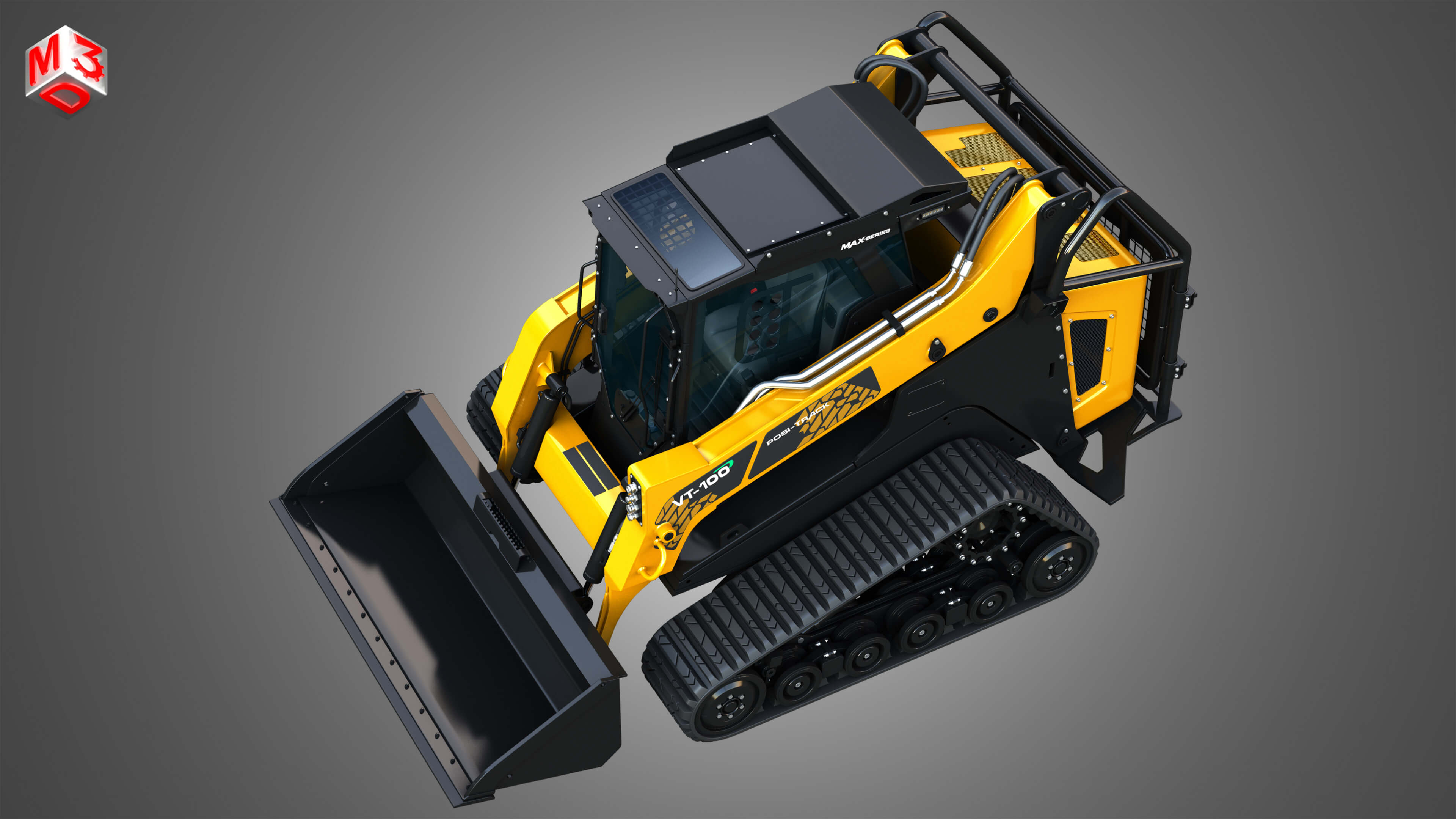 VT-100 Compact Track Loader With Forestry Package - Bucket 3D Model by ...
