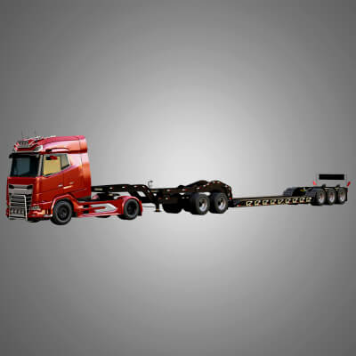 Xg 530 Truck With Lowboy Double Trailer Oversize Load