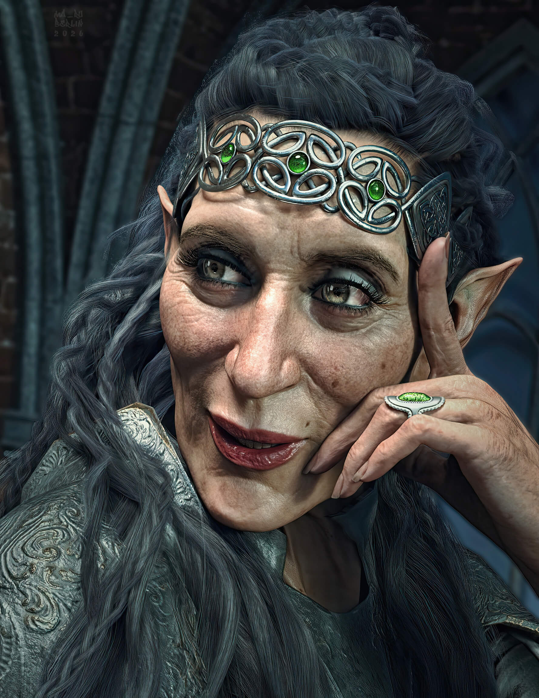 Elven Queen 3D Render, Digital Art by maru_berlin