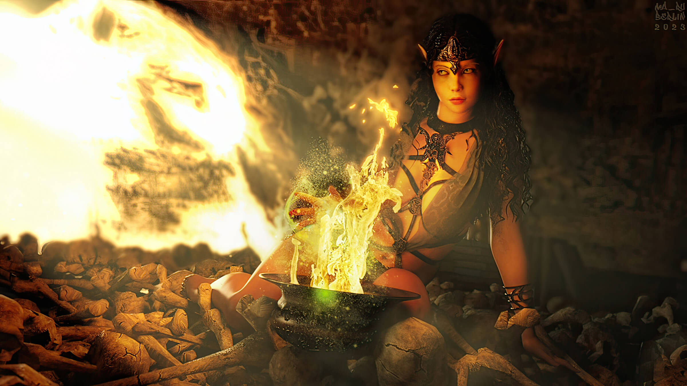 Elven Seer 3D Render, Digital Art by maru_berlin