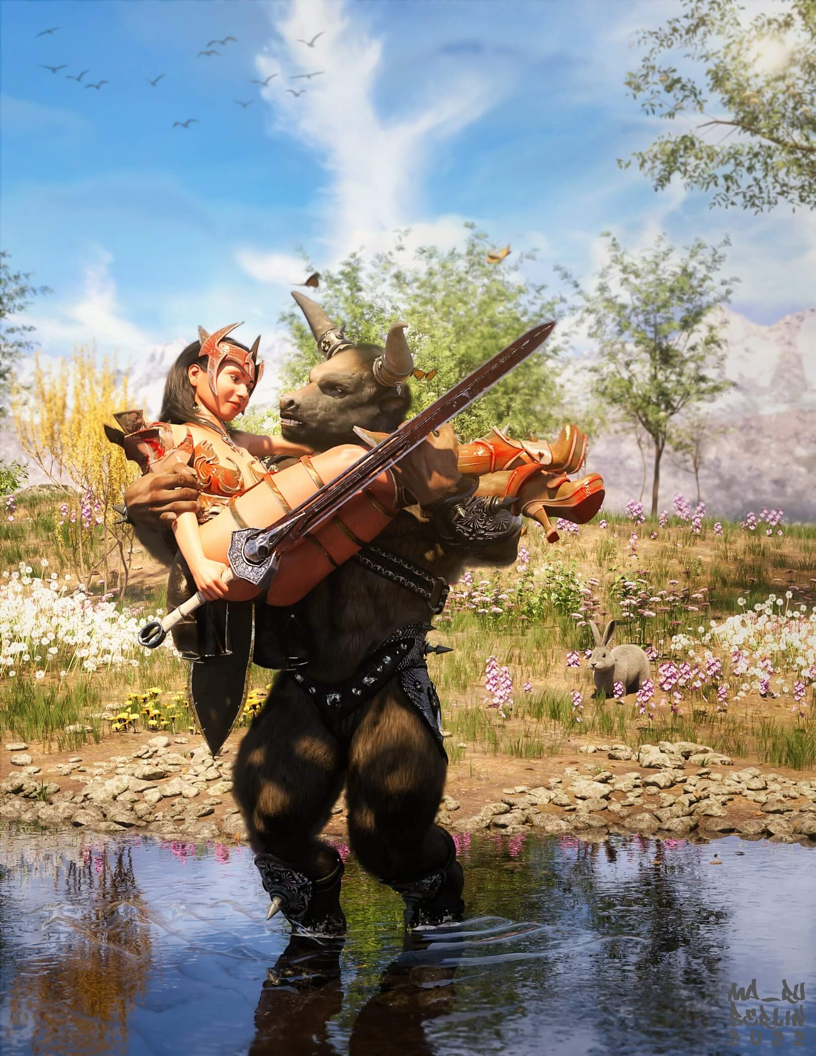 The Cavalier 3D Render, Digital Art by maru_berlin