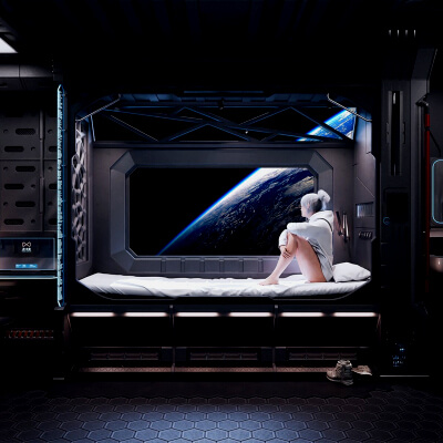 Sci Fi Bedroom - Blender - FBX - USD