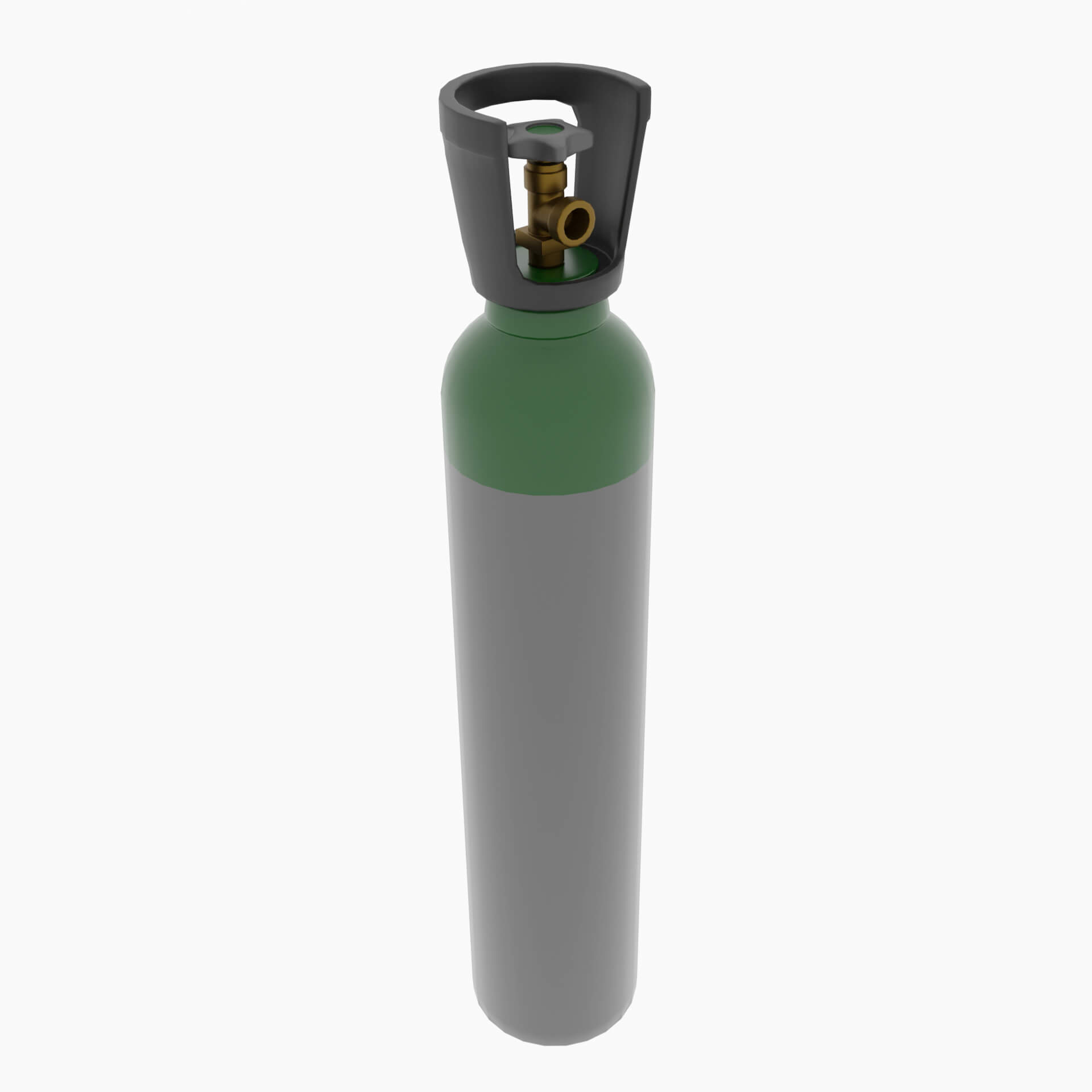 Gas Cylinders W/ On/Off Valve, Oxygen, Argon, CO2, Mixed Gas 3D Model
