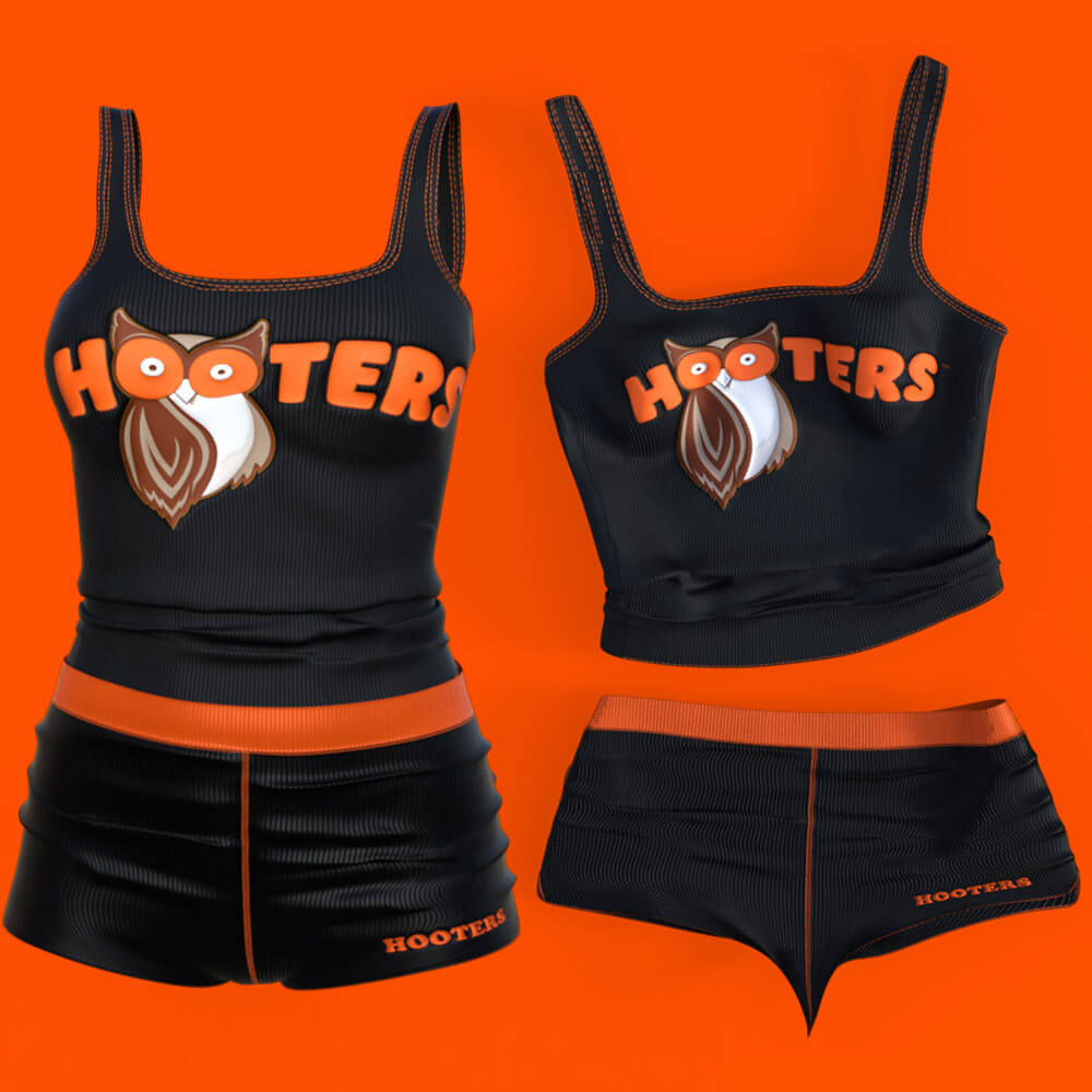 Hooters Black Version Outfit G8F/G8.1F Daz Content by matteoio