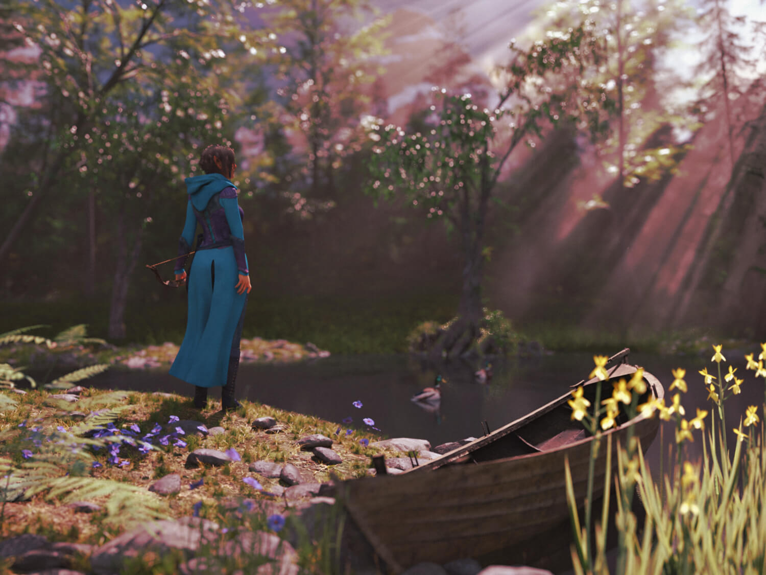 end of the day 3D Render, Digital Art by maureenolder