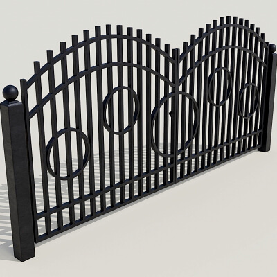 Steel Gate Rounded Metal Gates with Circles - 3D Model by Mavas3D