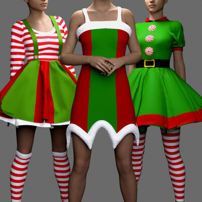 MS Christmas Collection Holiday Elf Dresses G8F and G9