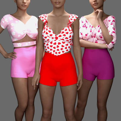 MS Cute Crop Top Set 2 G8F and G9