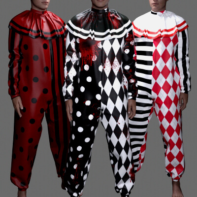 MS Halloween Costume Clown Jumpsuit M G8M and G9