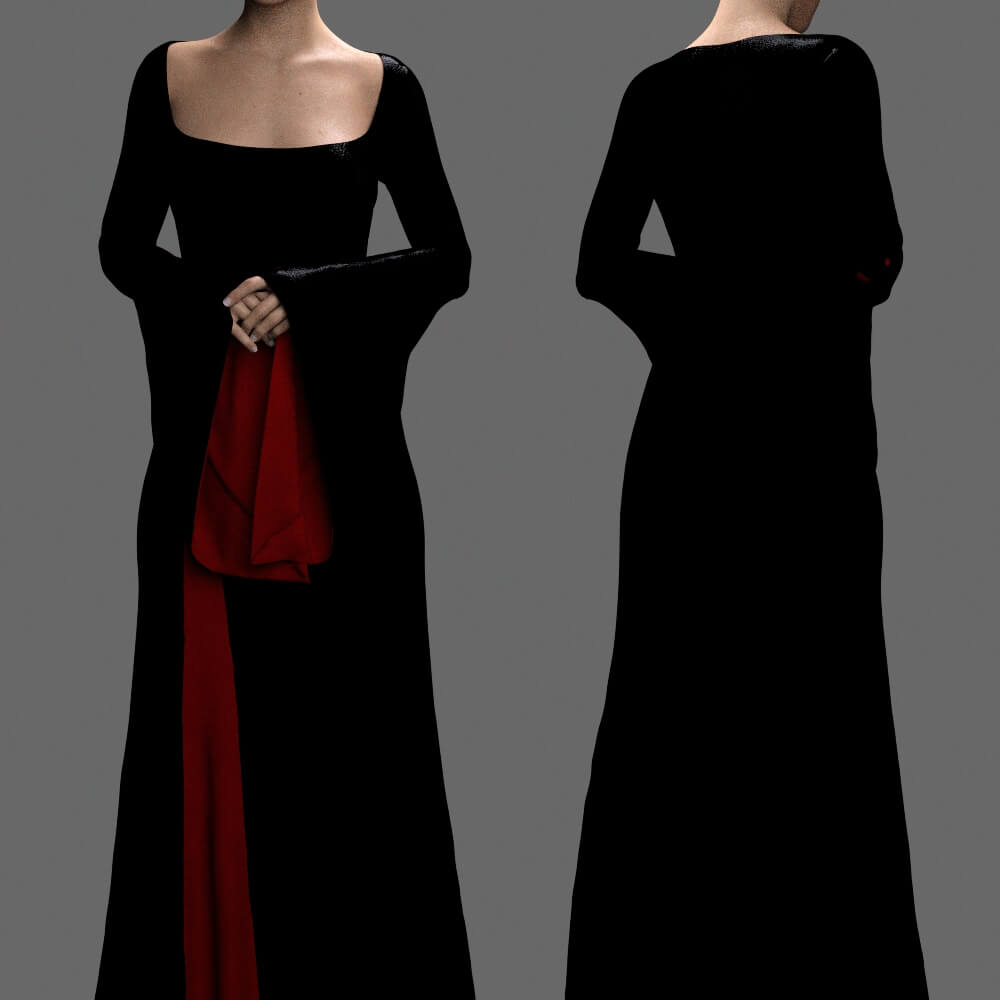 mother of the groom dresses for petites Morticia Addams Cosplay Costume Black Dress | COSFUN main image 0
