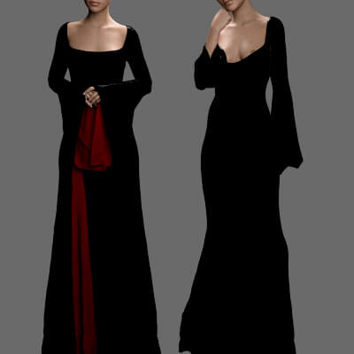 MS Halloween Costume Morticia Addams G8F and G9