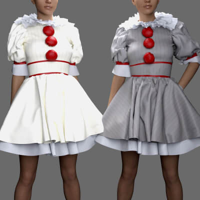 MS Halloween Costume Pennywise Dress G8F and G9