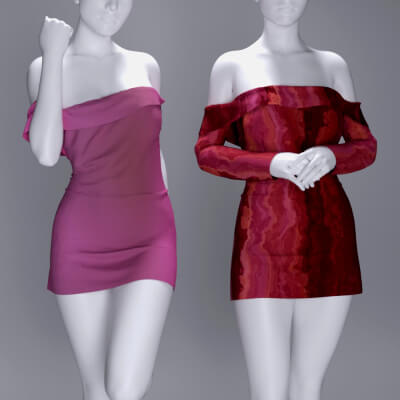 MS Off Shoulder Mini Dresses Set G8F and G9
