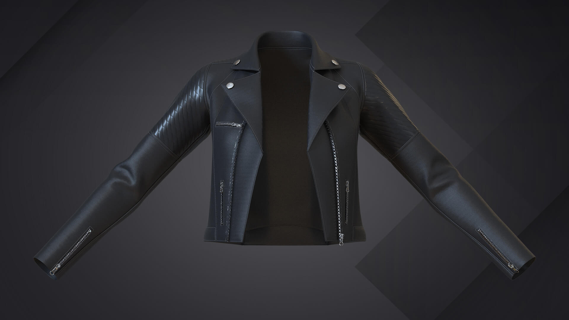 Female Leather Jacket for Marvelous Designer / CLO3D - 3D Model by Max Dias