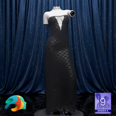 Moonshine Gown Outfit for Genesis 9 by Max90