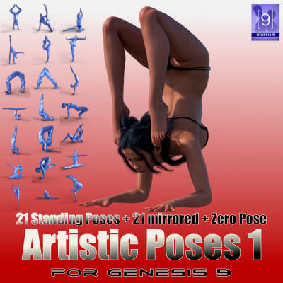 Artistic Poses 1 for Genesis 9 by mbit