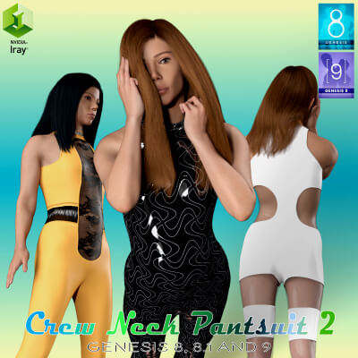 Crew Neck Pantsuit 2 for Genesis 8 8.1 and 9