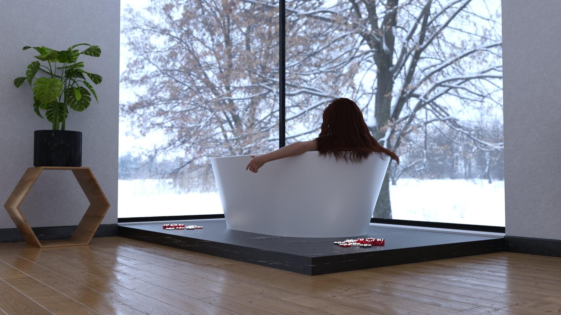 Cozy Winter Morning 3D Render, Digital Art by mbit