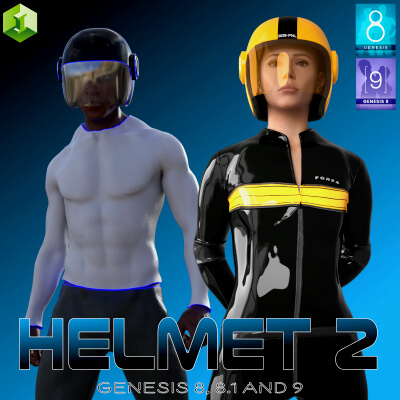 Helmet 2 for Genesis 8 8.1 and 9 Female and Male