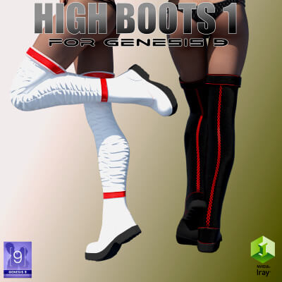 High Boots 1 for Genesis 9